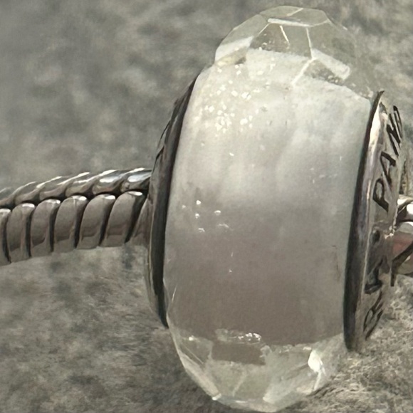 Pandora White Faceted Fascinating Glass Bead Charm - Picture 4 of 8